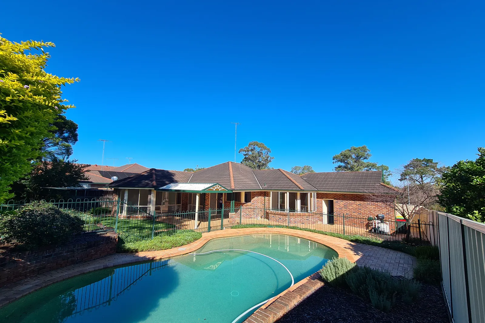 Before: Pool deck & yard — Whole-home renovation